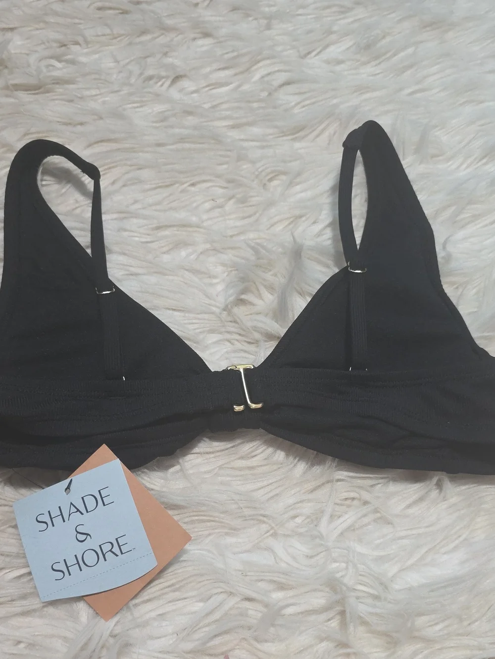 NWT  Shade & Shore Ribbed Tab Bralette Bathing Suit Top- S Or 4/6